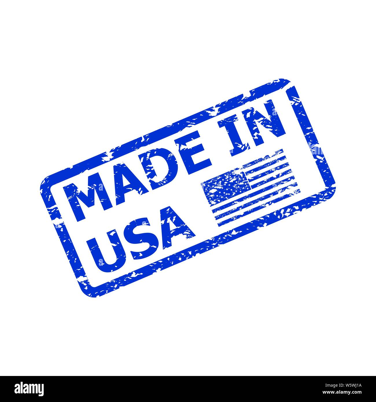 Made in america, product from usa, rubber stamp sketch. American quality rubber stamp, vector manufacturing watermark, patriotism produce label illust Stock Vector