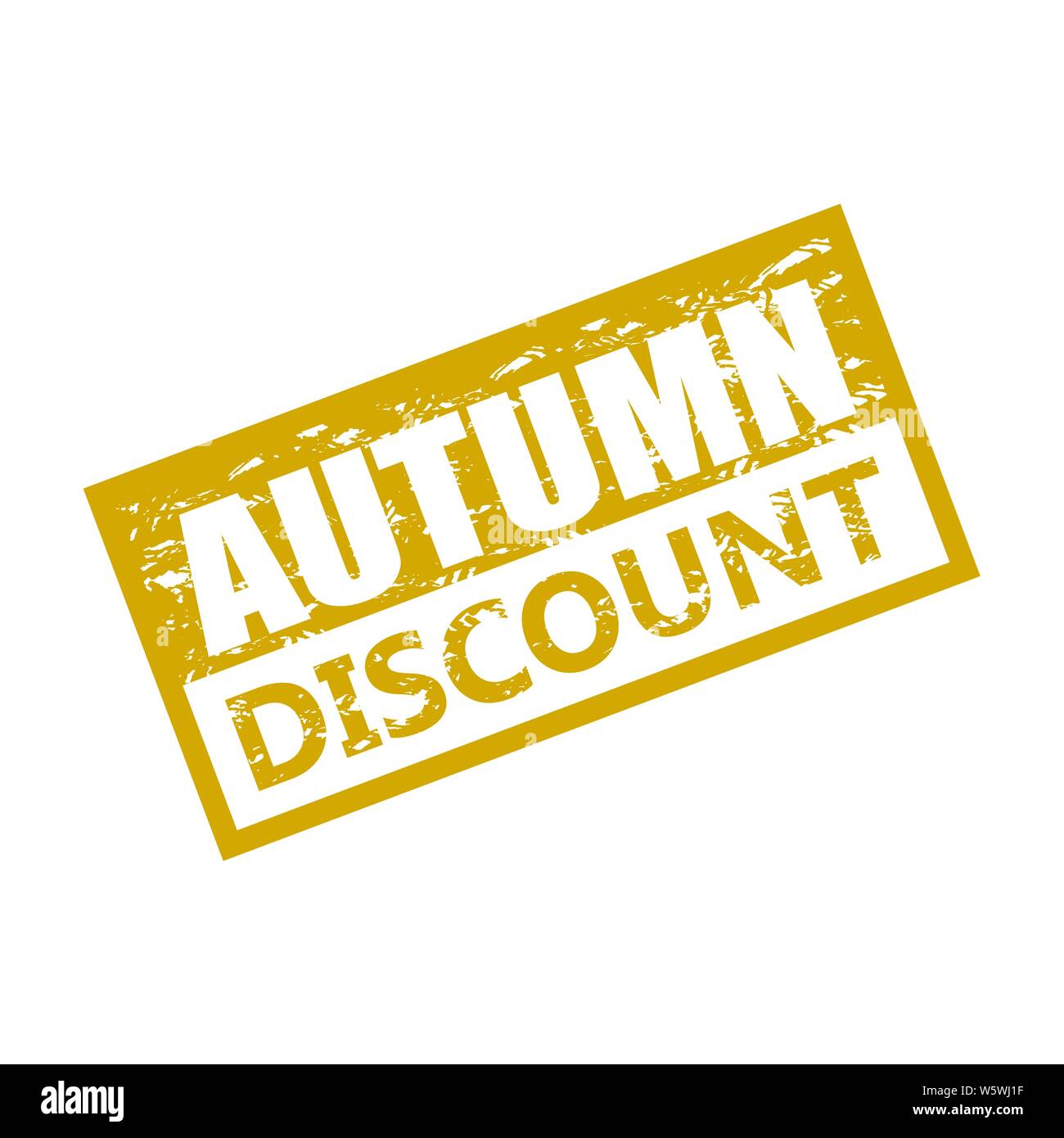 Autumn discount stamp for promo advertising. Vector season sale offer. Illustration promotion autumnal seasonal, shopping advertisement Stock Vector