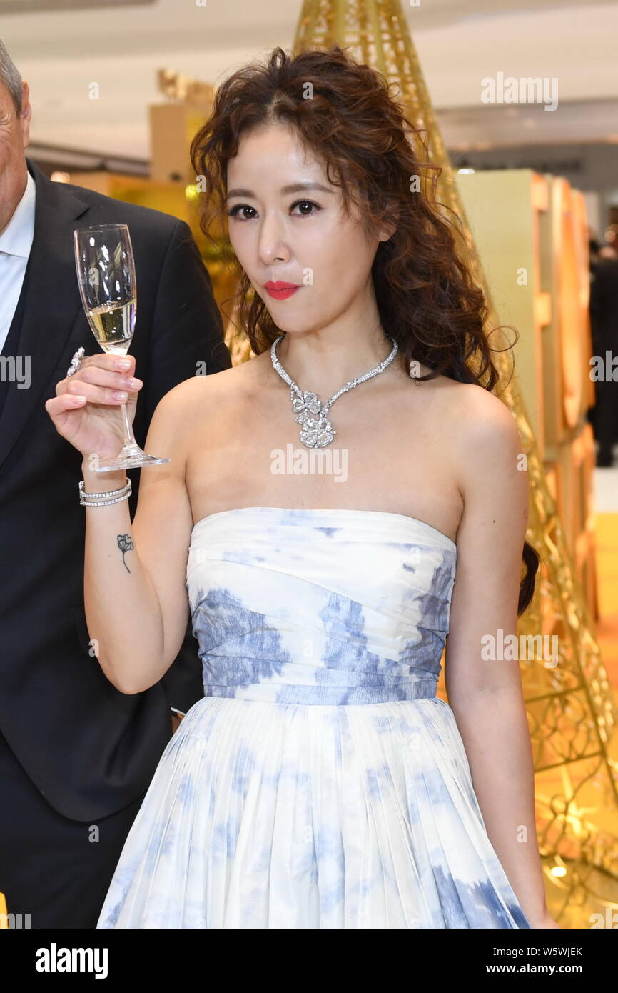 Taiwanese actress Ruby Lin attends a promotional event for Bvlgari in