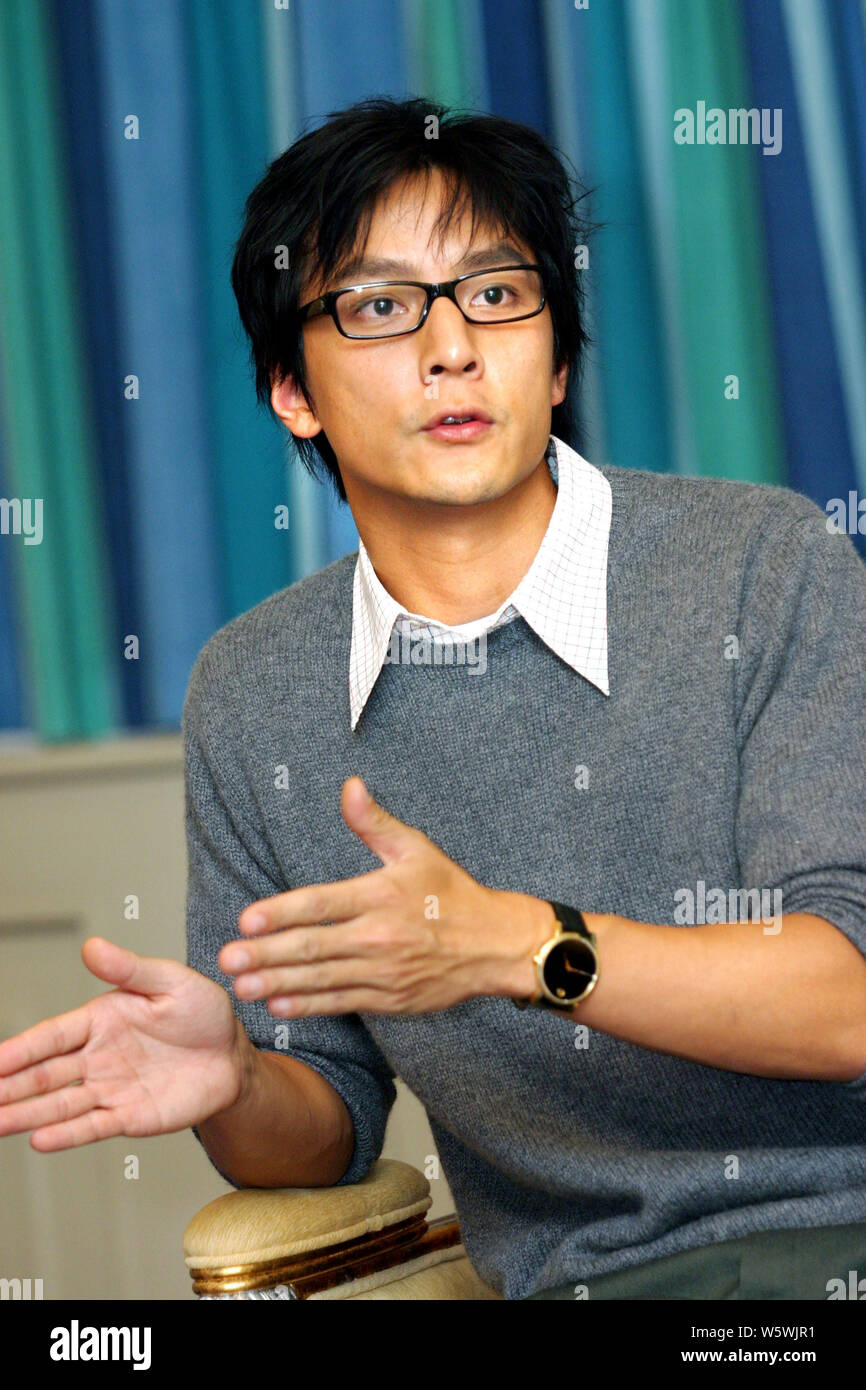 American-Hong Kong actor Daniel Wu attends a press conference for the movie 'New Police Story' in Shanghai, China, September 20, 2004. Stock Photo