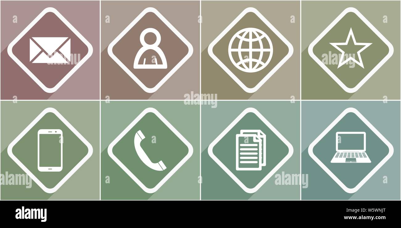 Set of flat design vector inetrnet and social media icons Stock Vector ...