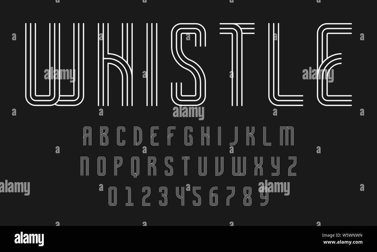 Set of alphabets font letters and numbers modern abstract design with ...