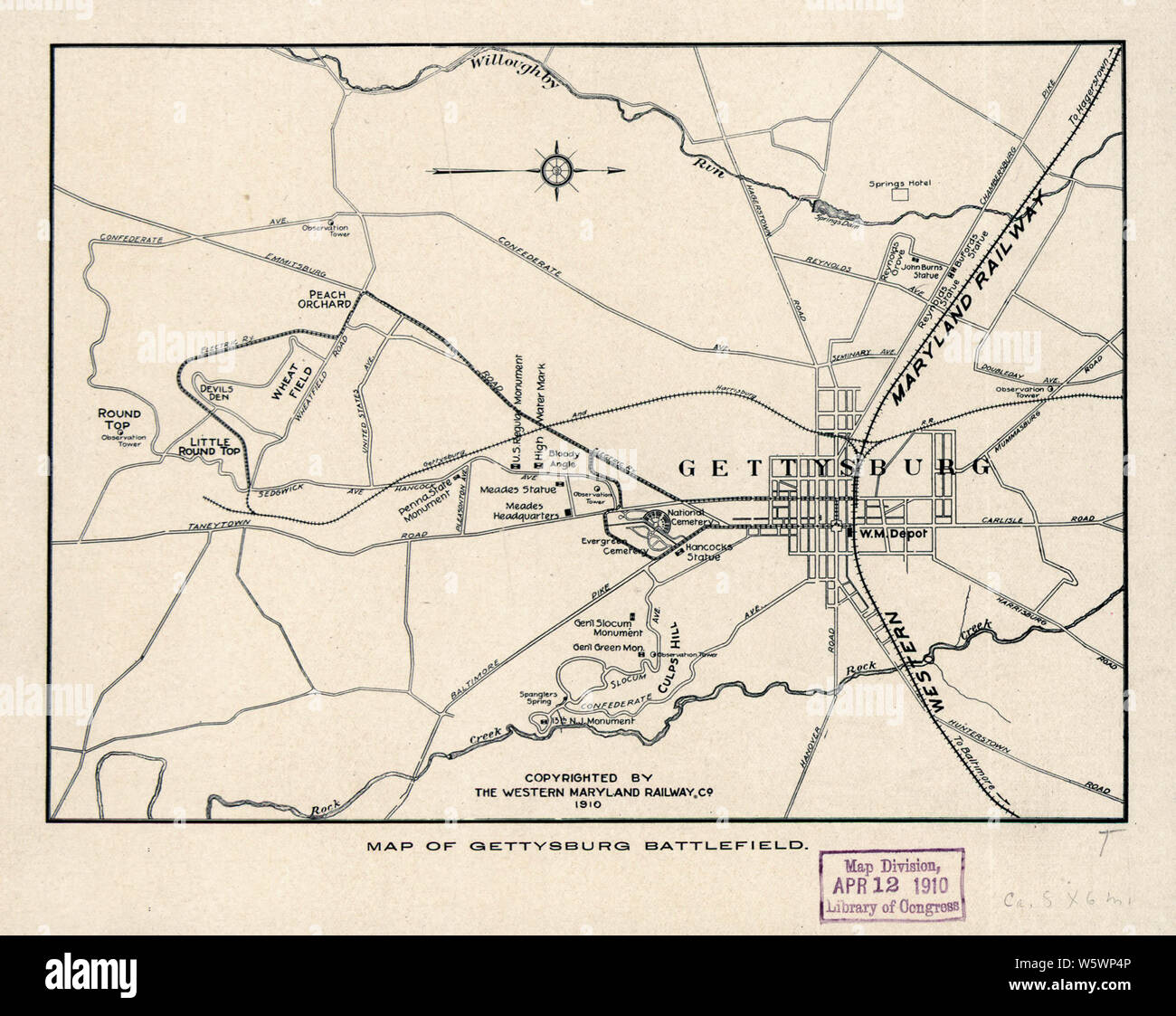 Civil War Maps 0723 Map of Gettysburg - Civil War Maps 0723 Map Of Gettysburg Battlefield Rebuild And Repair W5WP4P 