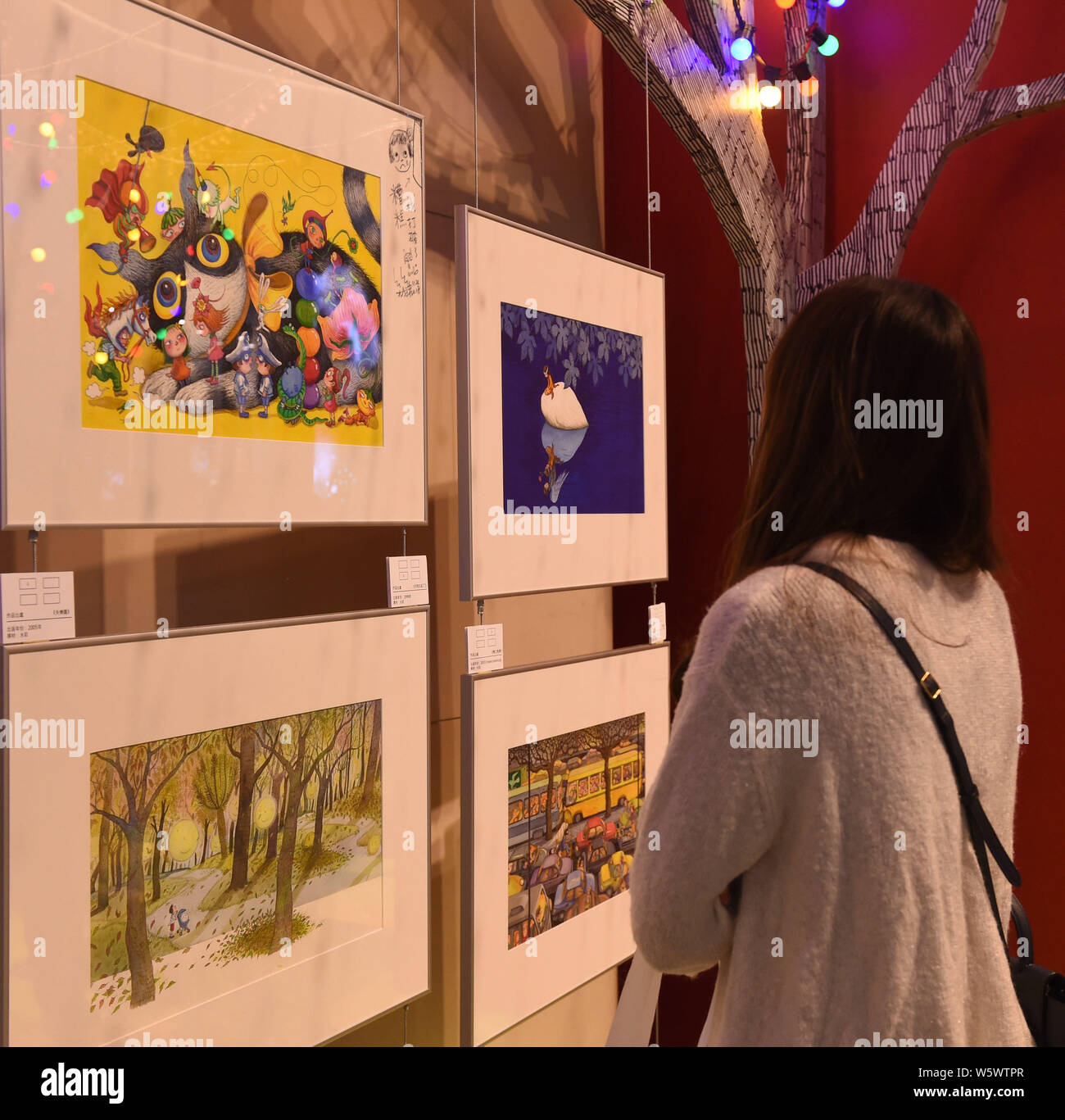 People Visit The Exhibition All Of My World Is You By Taiwanese Illustrator Jimmy Liao To Mark The th Anniversary Of His Work In Hong Kong China Stock Photo Alamy