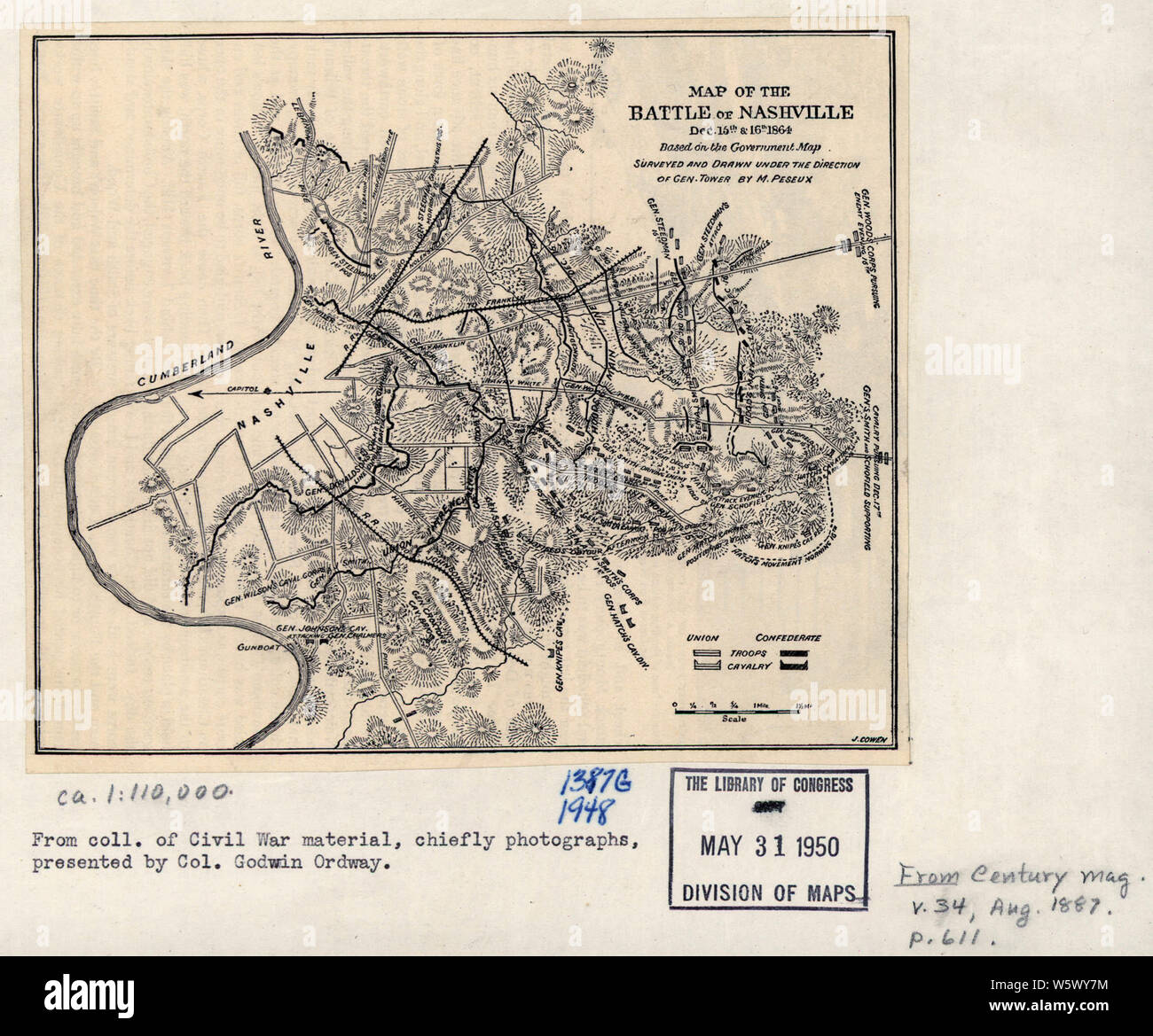 Civil War Maps 0839 Map Of The Battle Of Nashville Dec 15th 16th 1864 Rebuild And Repair Stock Photo Alamy