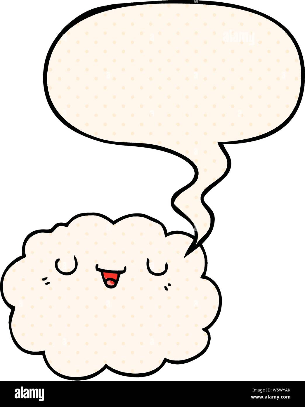 cartoon cloud with speech bubble in comic book style Stock Vector Image ...