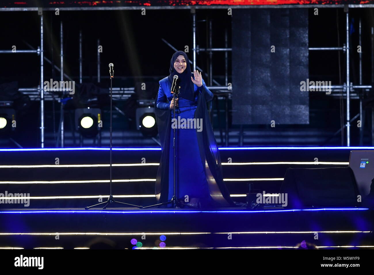 Malaysian singer-songwriter Shila Amzah poses with her trophy