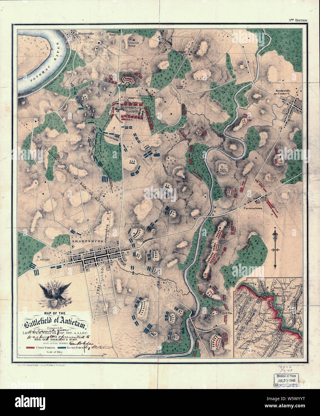 Civil War Maps 0846 Map of the - Civil War Maps 0846 Map Of The Battlefield Of Antietam Sept 17 1862 Rebuild And Repair W5WYYT 