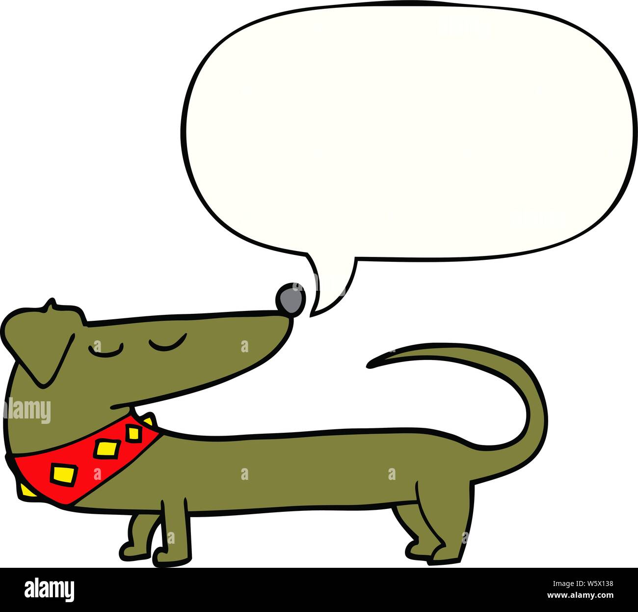 cartoon dog with speech bubble Stock Vector Image & Art - Alamy