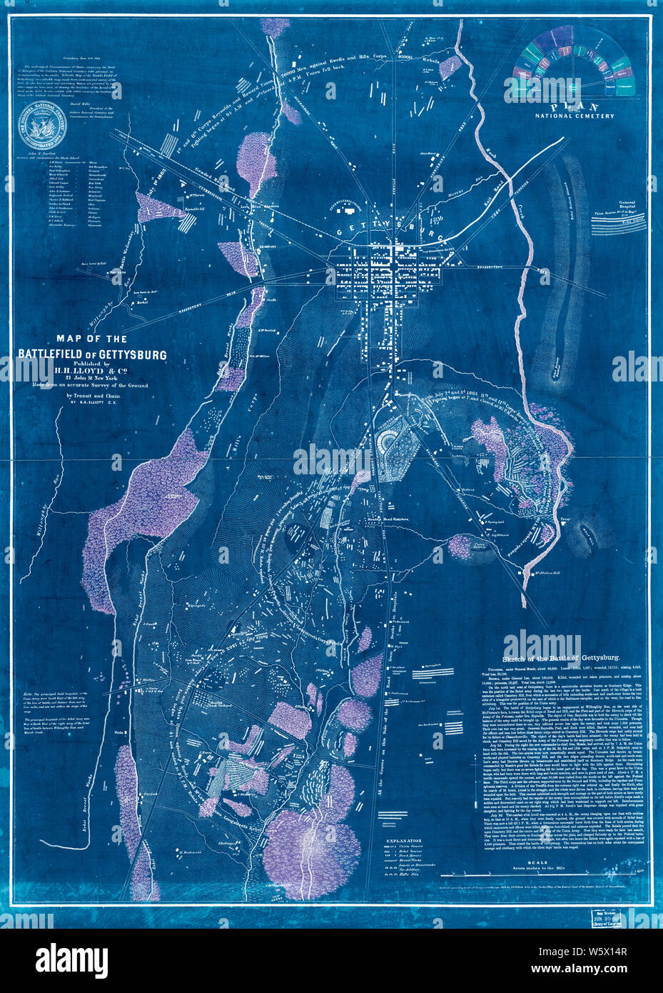 Civil War Maps 0866 Map of the - Civil War Maps 0866 Map Of The Battlefield Of Gettysburg Inverted Rebuild And Repair W5X14R 