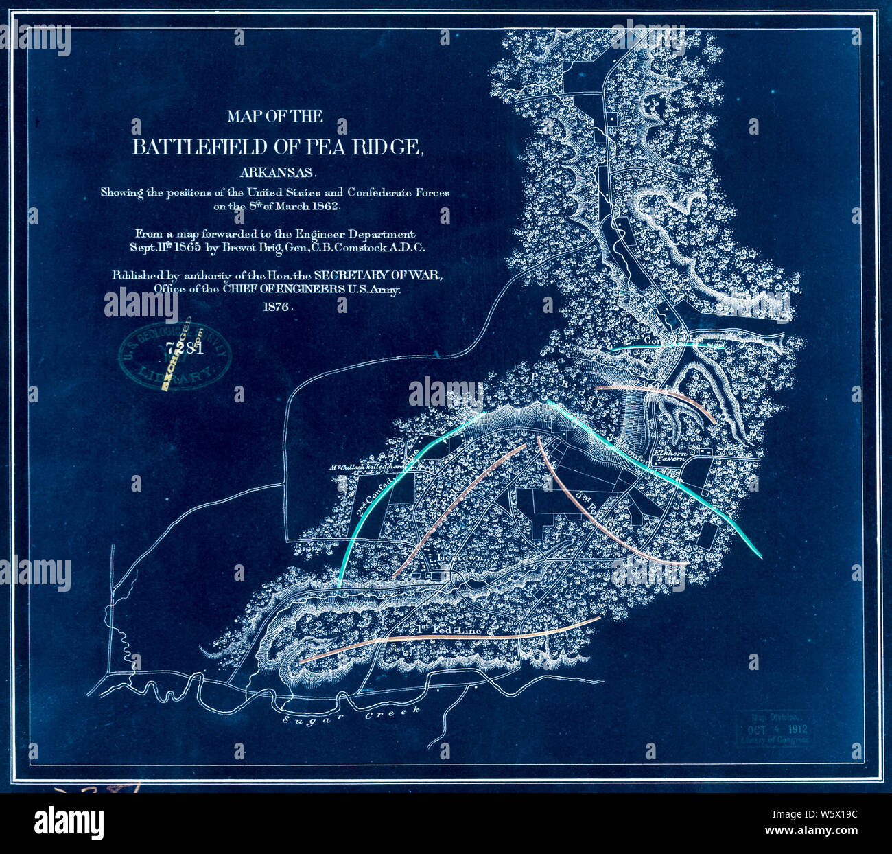 Civil War Maps 0871 Map of the battlefield of Pea Ridge Arkansas
