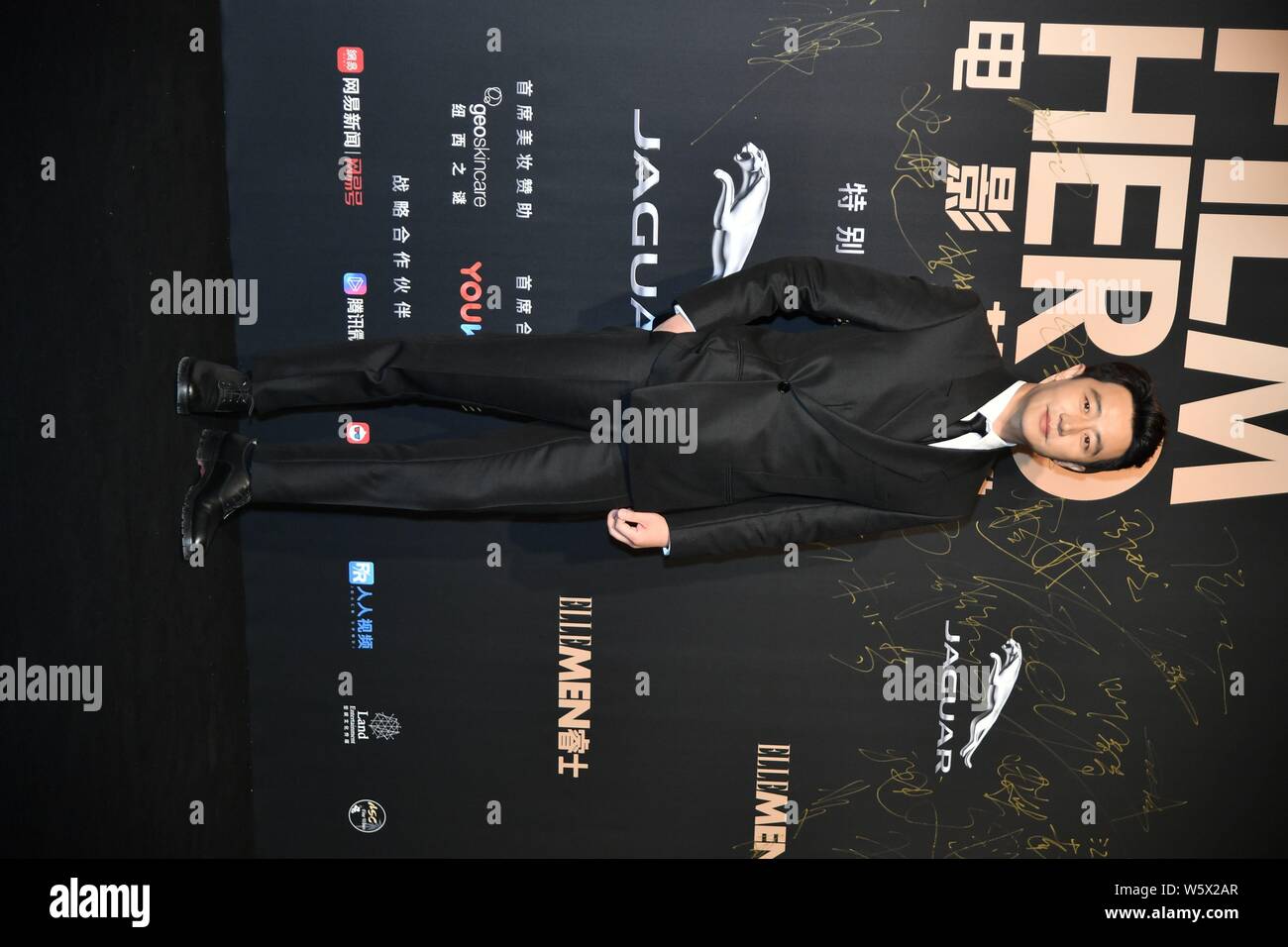 Chinese actor Huang Xuan attends the Hamilton Behind The Camera Awards cooperating with ELLEMEN in Beijing, China, 31 October 2018. Stock Photo