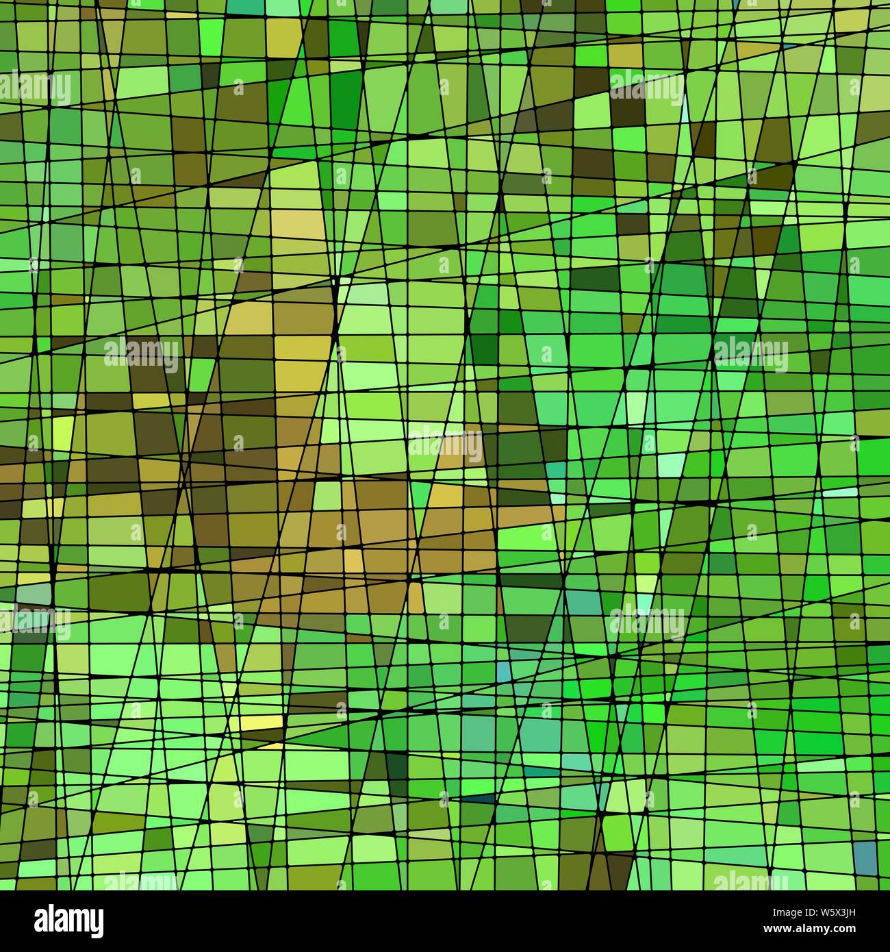 abstract vector stained-glass mosaic background - green and brown Stock ...