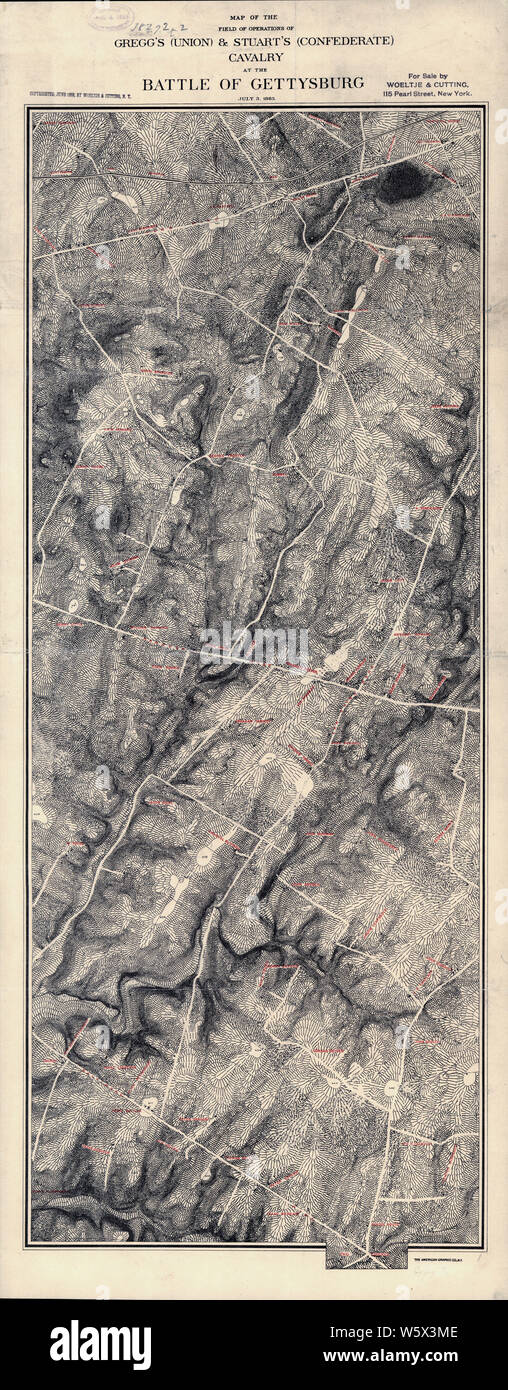 Civil War Maps 0905 Map of the - Civil War Maps 0905 Map Of The Field Of Operations Of Greggs Union Stuarts Confederate Cavalry At The Battle Of Gettysburg July 3 1863 Rebuild And Repair W5X3ME 