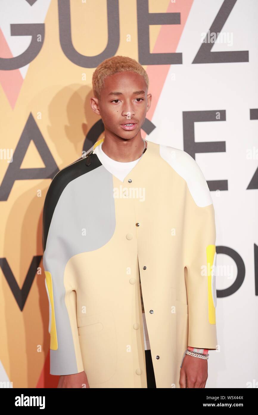 American rapper and singer Jaden Smith arrives at the Louis