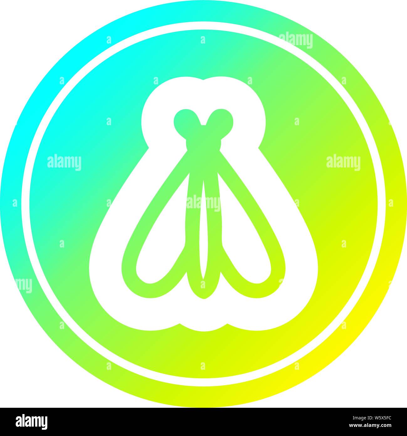 flying insect circular icon with cool gradient finish Stock Vector ...