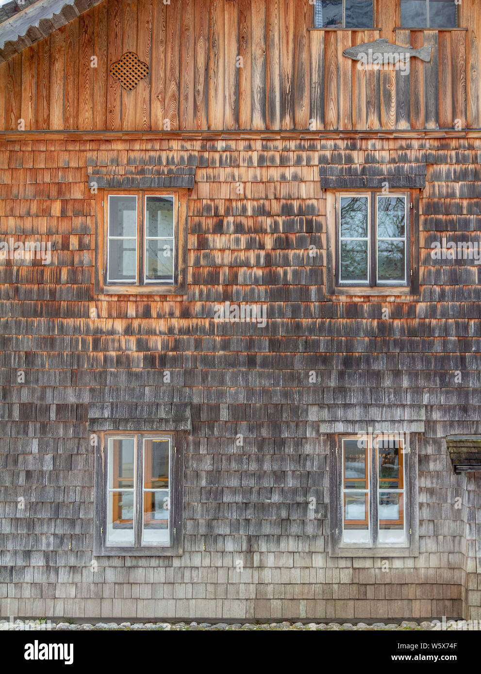Curated visual reference: Weathered Wood Facades Reference: Facade With Wooden Shingles Hi Res Stock Photography And Images