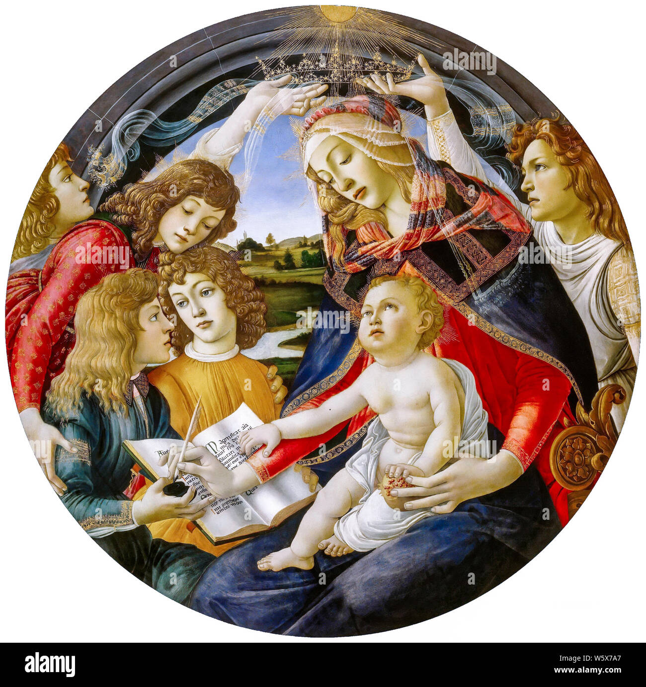 Sandro Botticelli, painting, Madonna of the Magnificat, 1483 Stock Photo