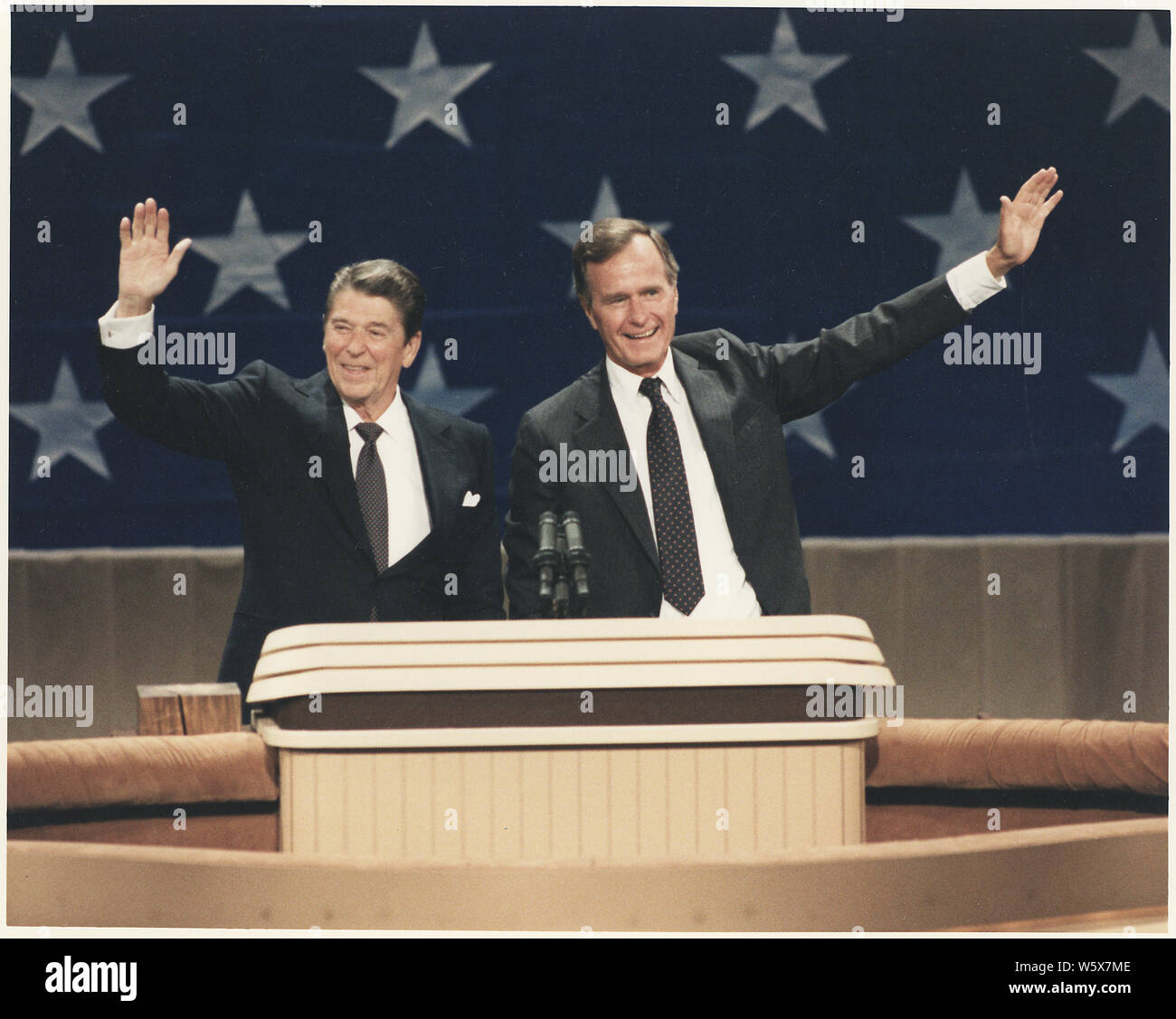 President Reagan and Vice-President Bush at the Republican National Convention, Dallas, TX Stock Photo