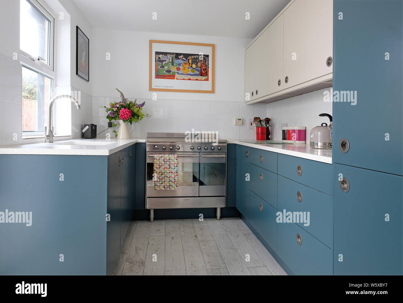 small fitted kitchen in house, norfolk, england Stock Photo