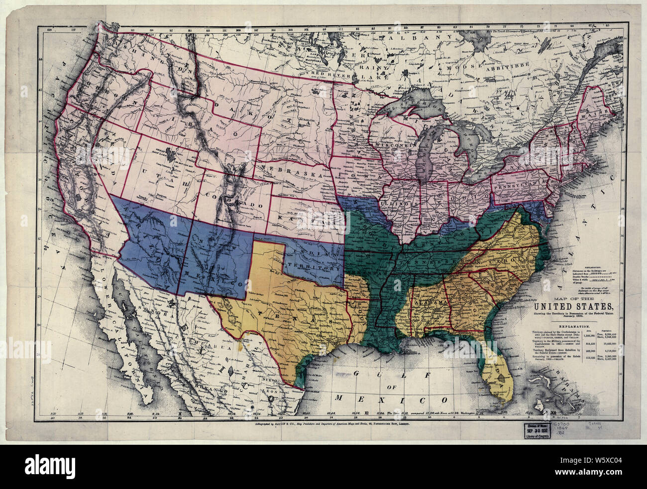 Civil War Maps 0999 Map of the - Civil War Maps 0999 Map Of The United States Showing The Territory In Possession Of The Federal Union January 1864 Rebuild And Repair W5XC04 