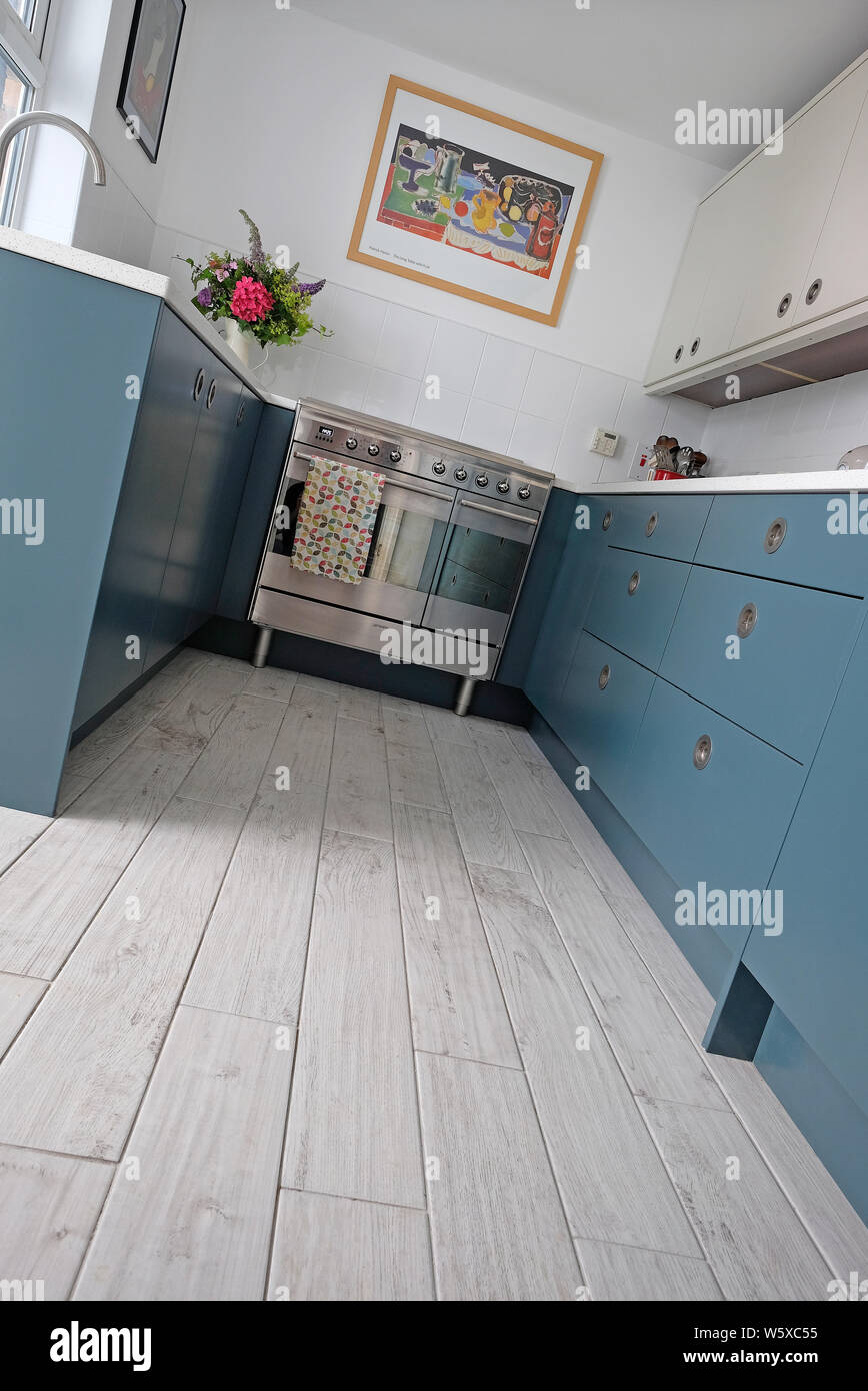 small fitted kitchen in house, norfolk, england Stock Photo