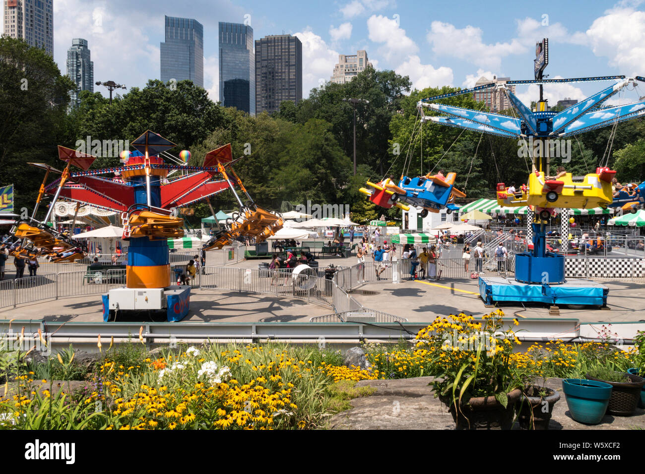 Victorian Gardens Carnival In Central Park Nyc Stock Photo