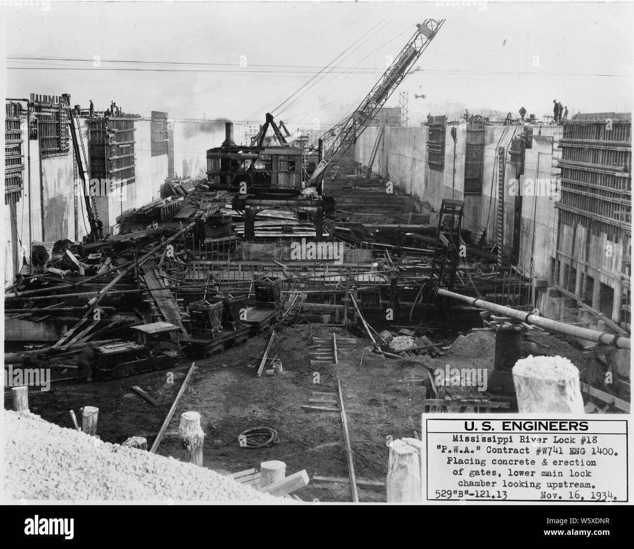 Public Works Administration Project, Army Corps of Engineers, Lock Stock Photo Alamy