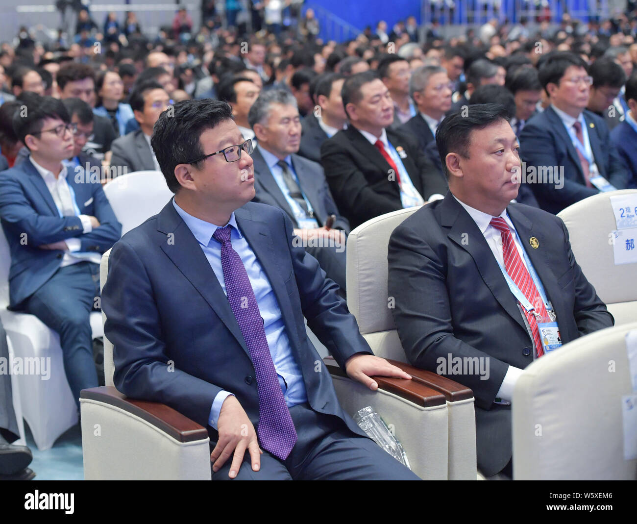 William Ding or Ding Lei, CEO of Netease (163.com), attends the opening ceremony for the 5th World Internet Conference (WIC), also known as Wuzhen Sum Stock Photo