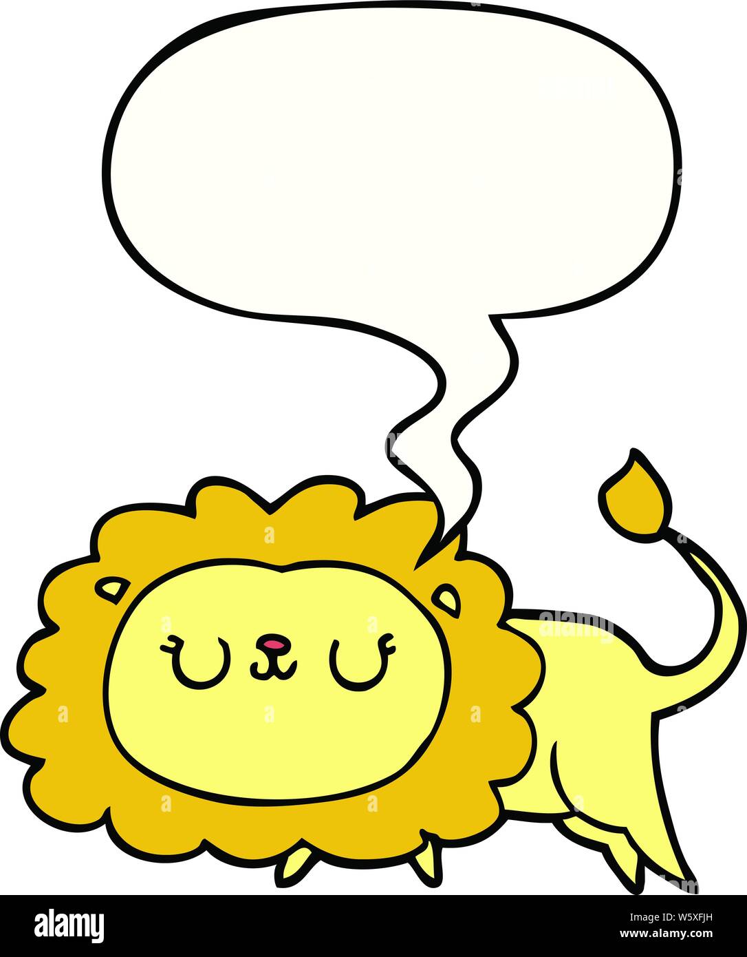 cartoon lion with speech bubble Stock Vector Image & Art - Alamy
