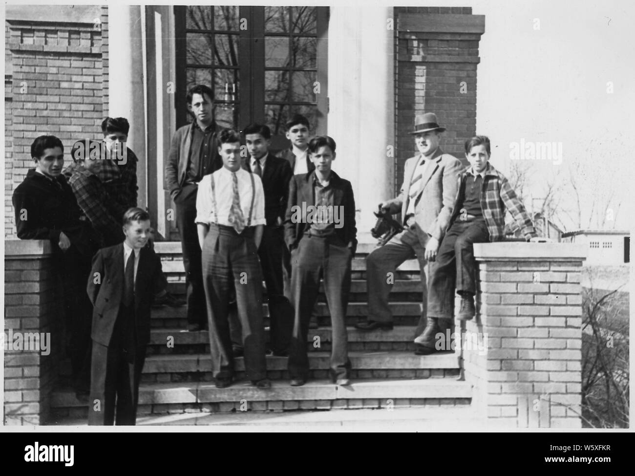 Red Lake High School Crops and Poultry Judging group at Crookston, Minnesota Stock Photo