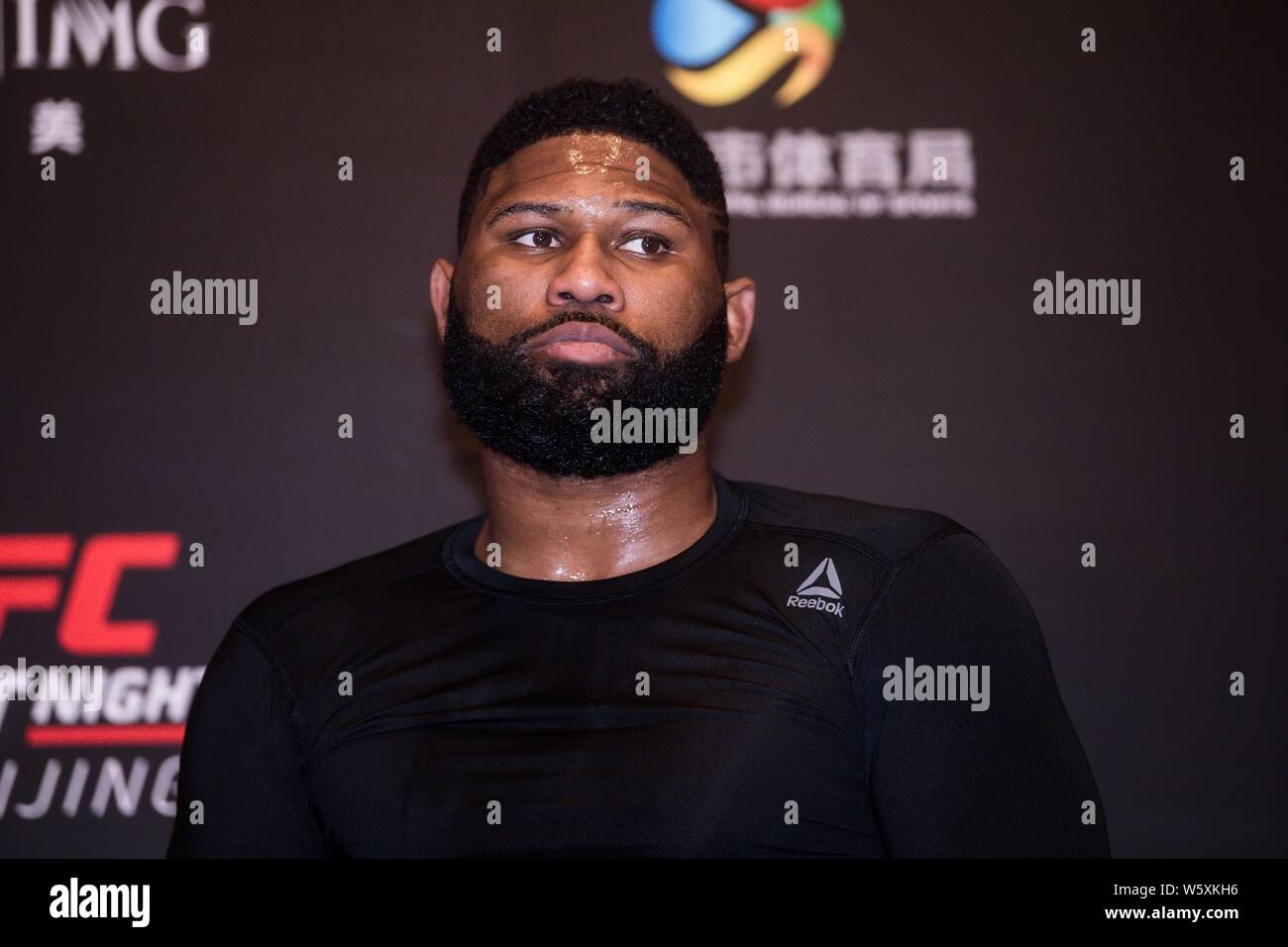 American mixed martial artist Curtis Blaydes attends a press conference