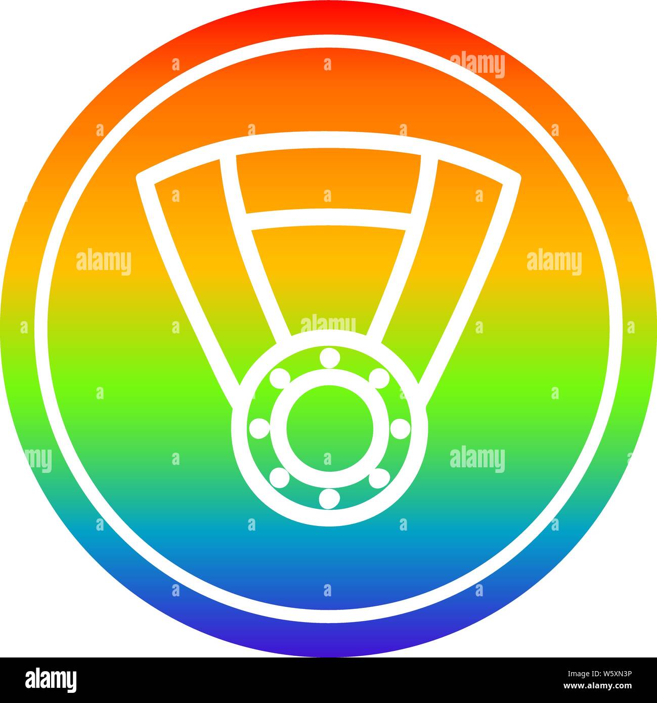 medal award circular icon with rainbow gradient finish Stock Vector ...