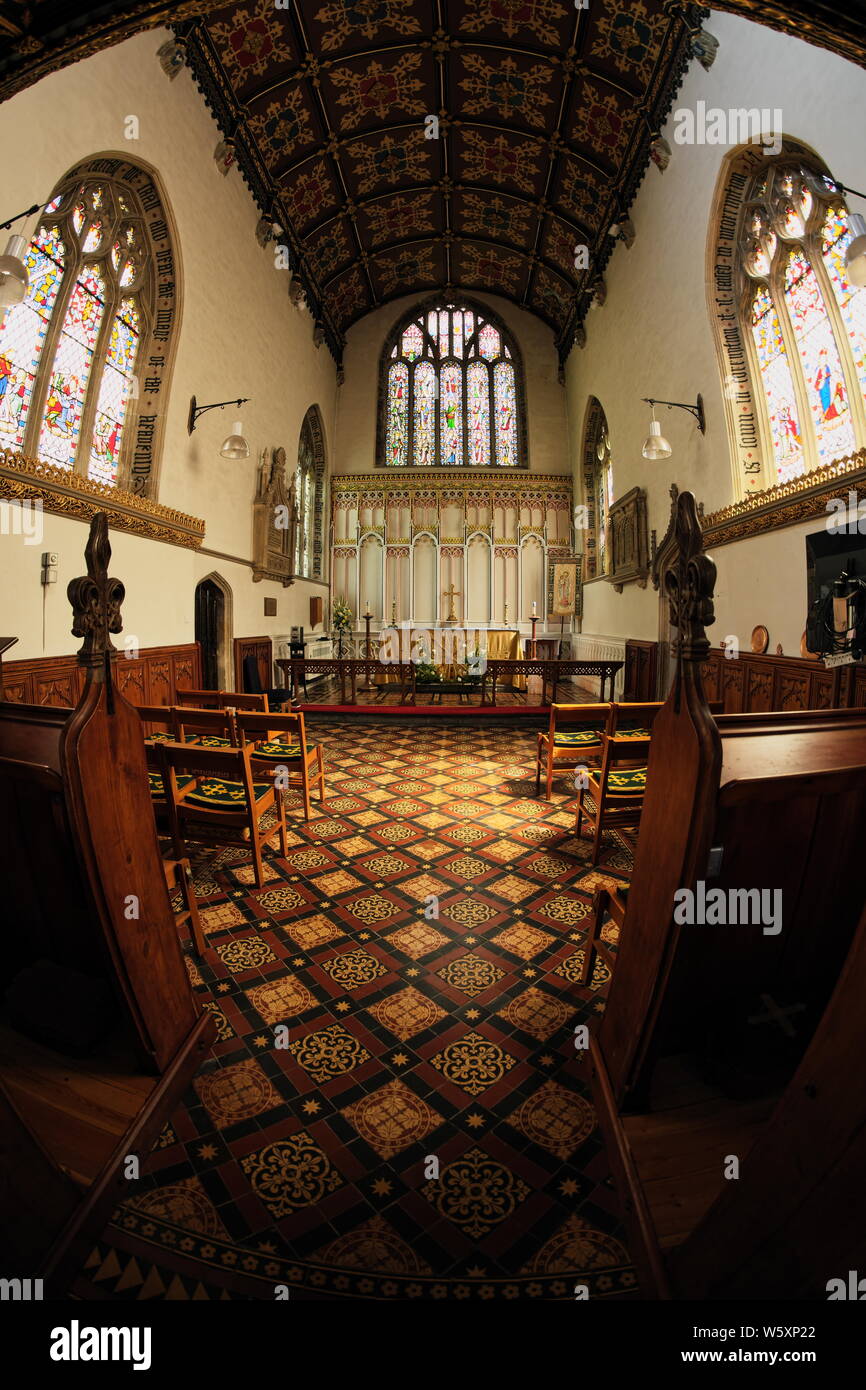 Interior view of St Andrew’s church in  Banwell, Somerset. Stock Photo