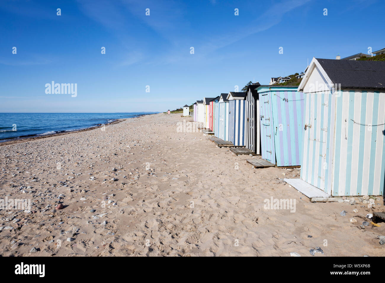 Colourful Beach Huts Along The Beach At Rageleje Strand, Rageleje ...