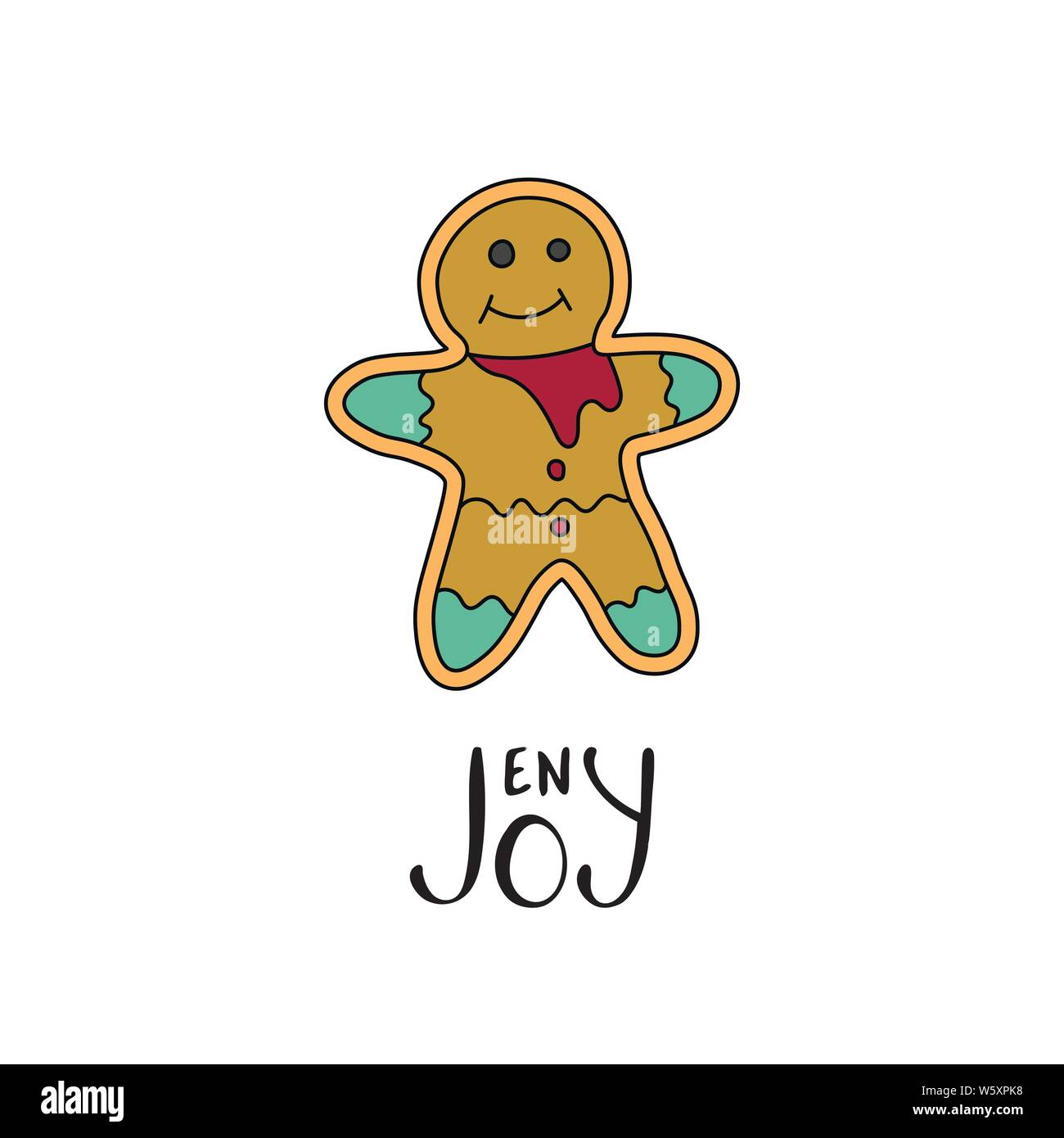 Enjoy. Vector Christmas card with hand lettering and winter ...