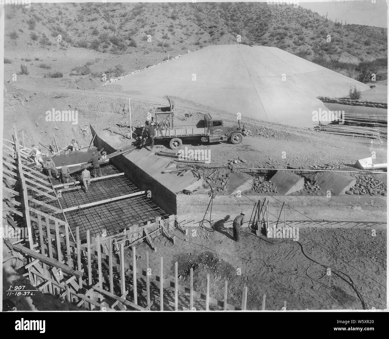 Salt River - Power Canal - Diversion Dam - View of slab of Panel M ...