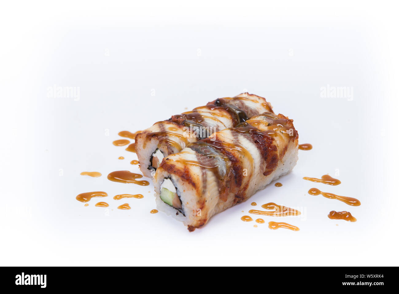 Salmon, eel, avocado and cucumber rolls isolated on white background Stock Photo Alamy