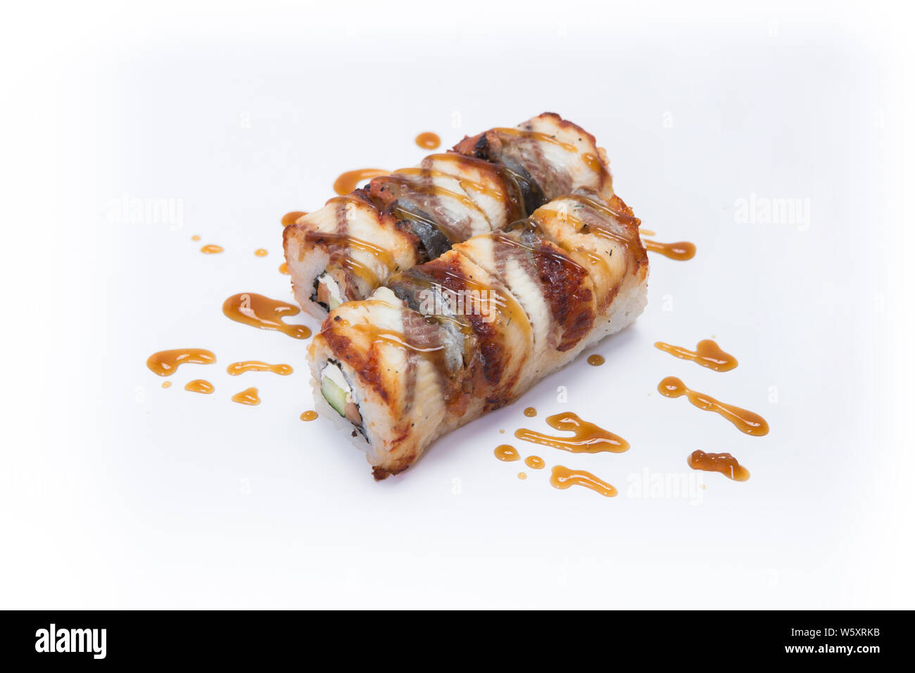 Salmon, eel, avocado and cucumber rolls isolated on white background Stock Photo Alamy