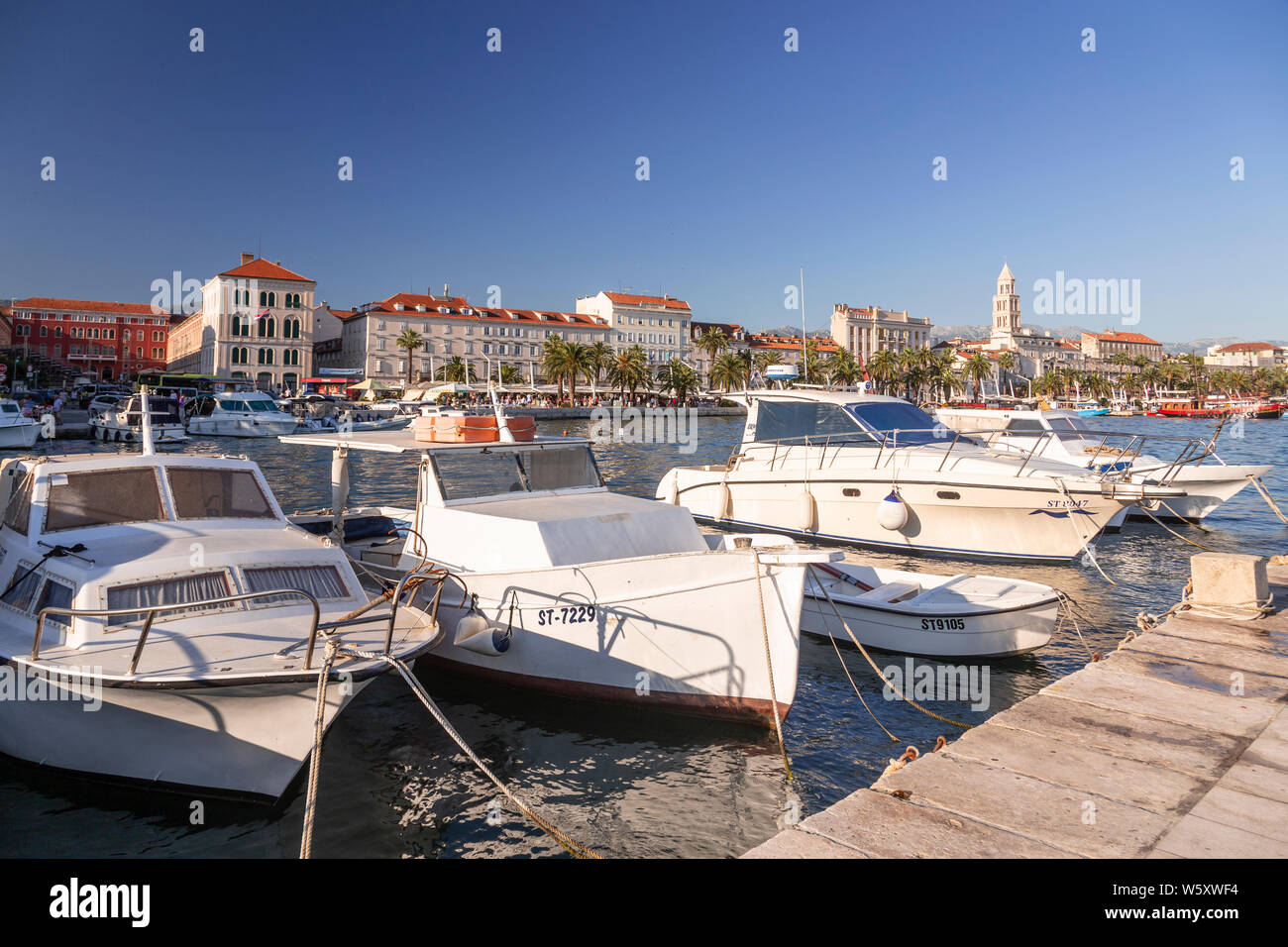Split harbour on the Adriatic coast of Croatia Stock Photo