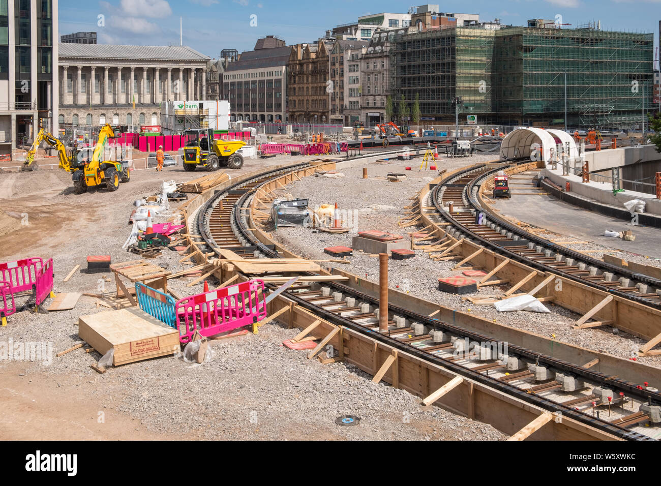 Construction work on the extension of the Midland Metro line continues