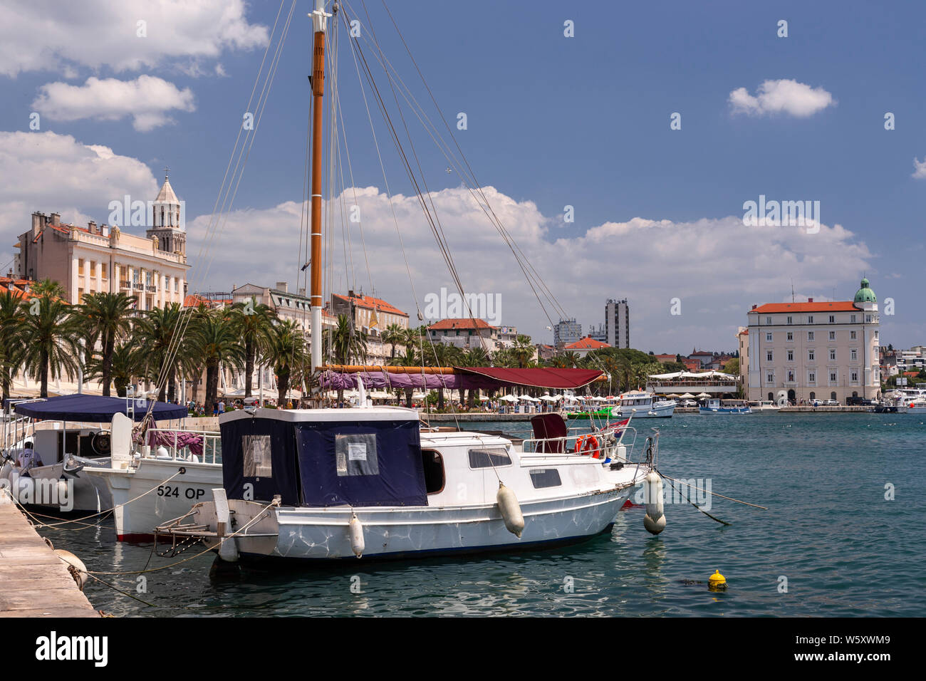 Split harbour on the Adriatic coast of Croatia Stock Photo