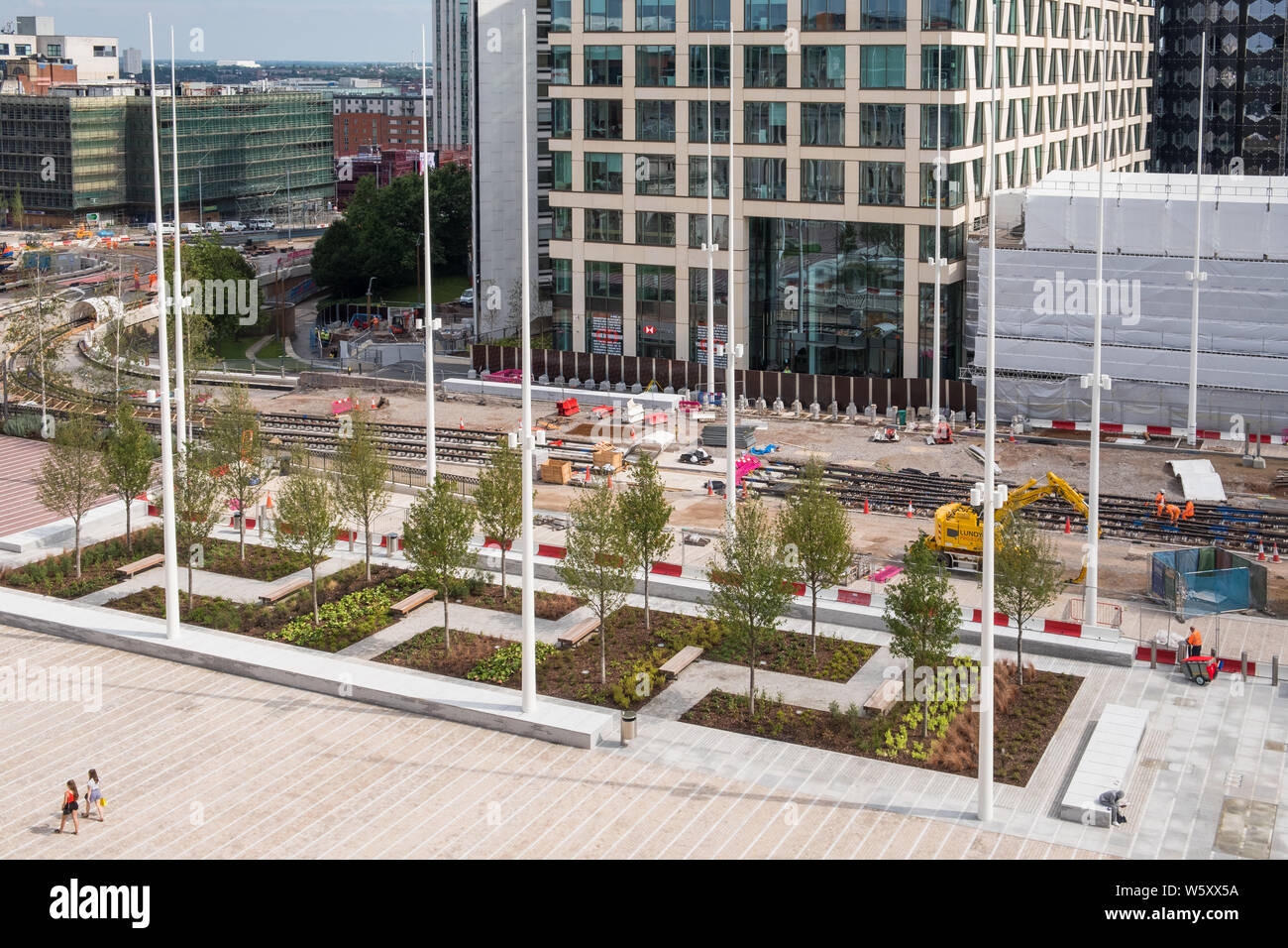 View of Alpha Tower and the new HSBC Head Office in Broad Street, Birmingham from the library