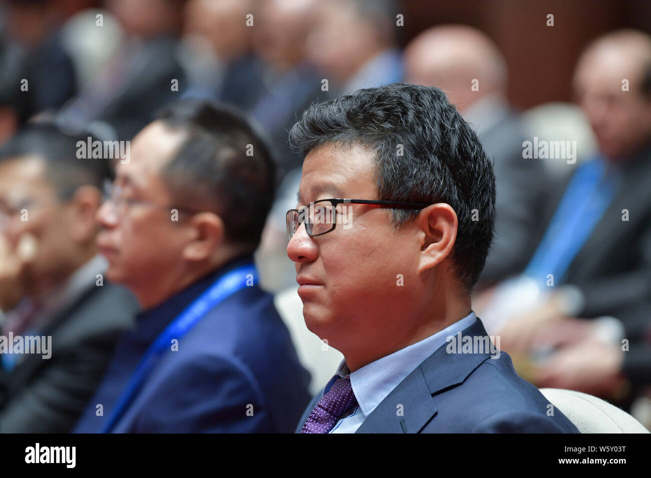 William Ding or Ding Lei, CEO of Netease (163.com), attends the opening ceremony for the 5th World Internet Conference (WIC), also known as Wuzhen Sum Stock Photo