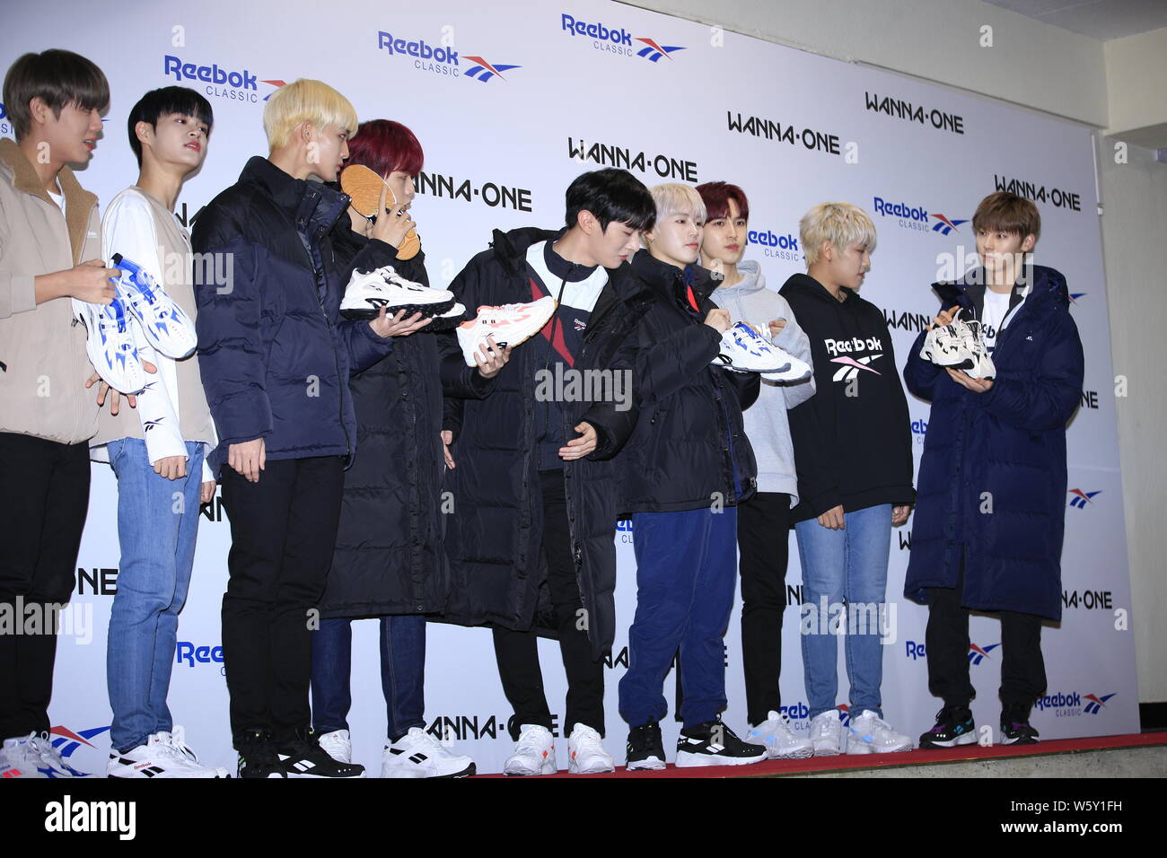 Members of South Korean boy band Wanna One attend a promotional event for in Seoul, South Korea, 11 November 2018 Stock Photo - Alamy