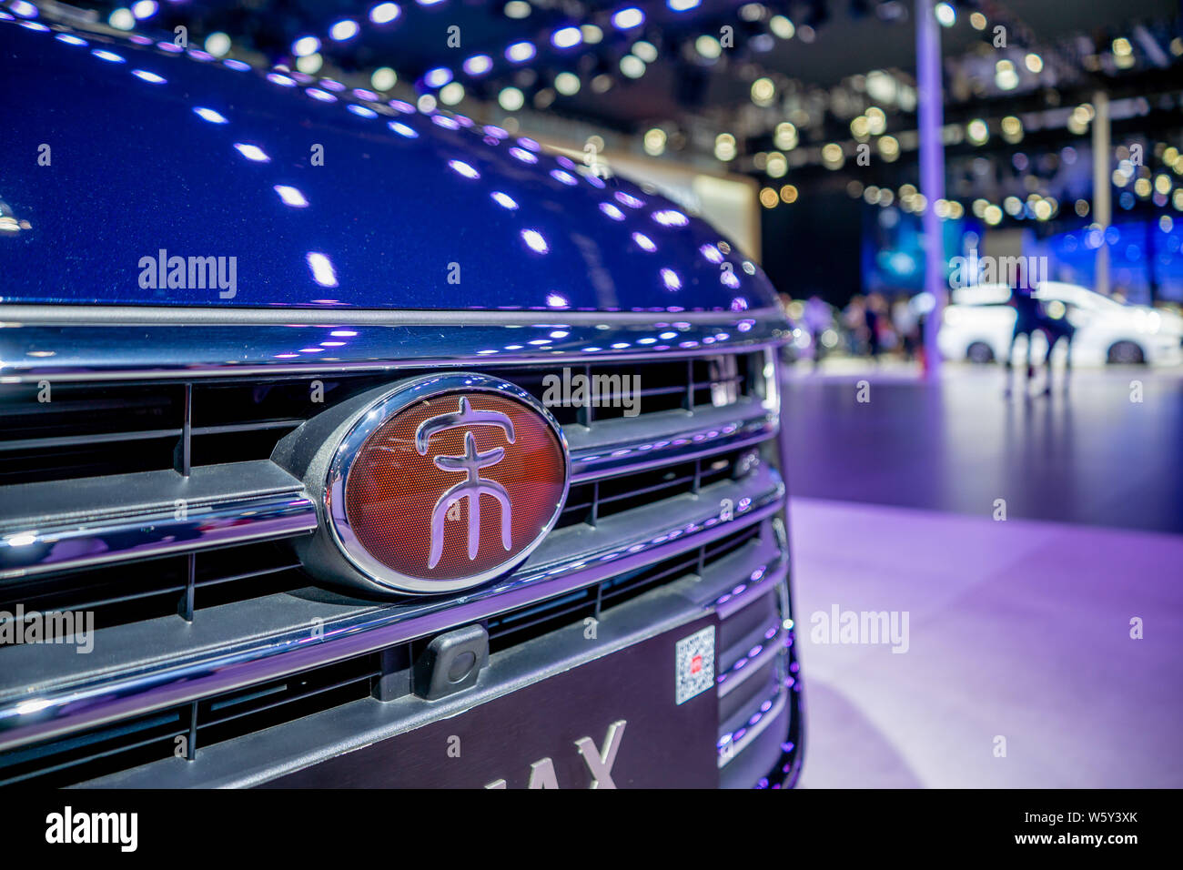 A BYD Sang electric vehicle (EV) is displayed during the 16th China