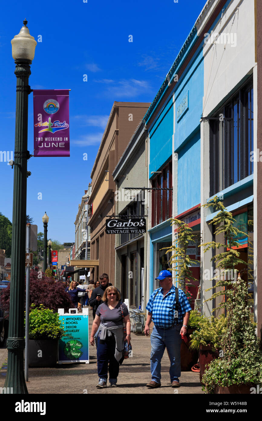 Commercial Street, Astoria, Oregon, USA Stock Photo
