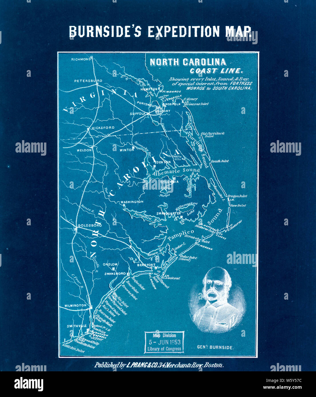 Civil War Maps 1201 North Carolina coast line Showing every inlet sound