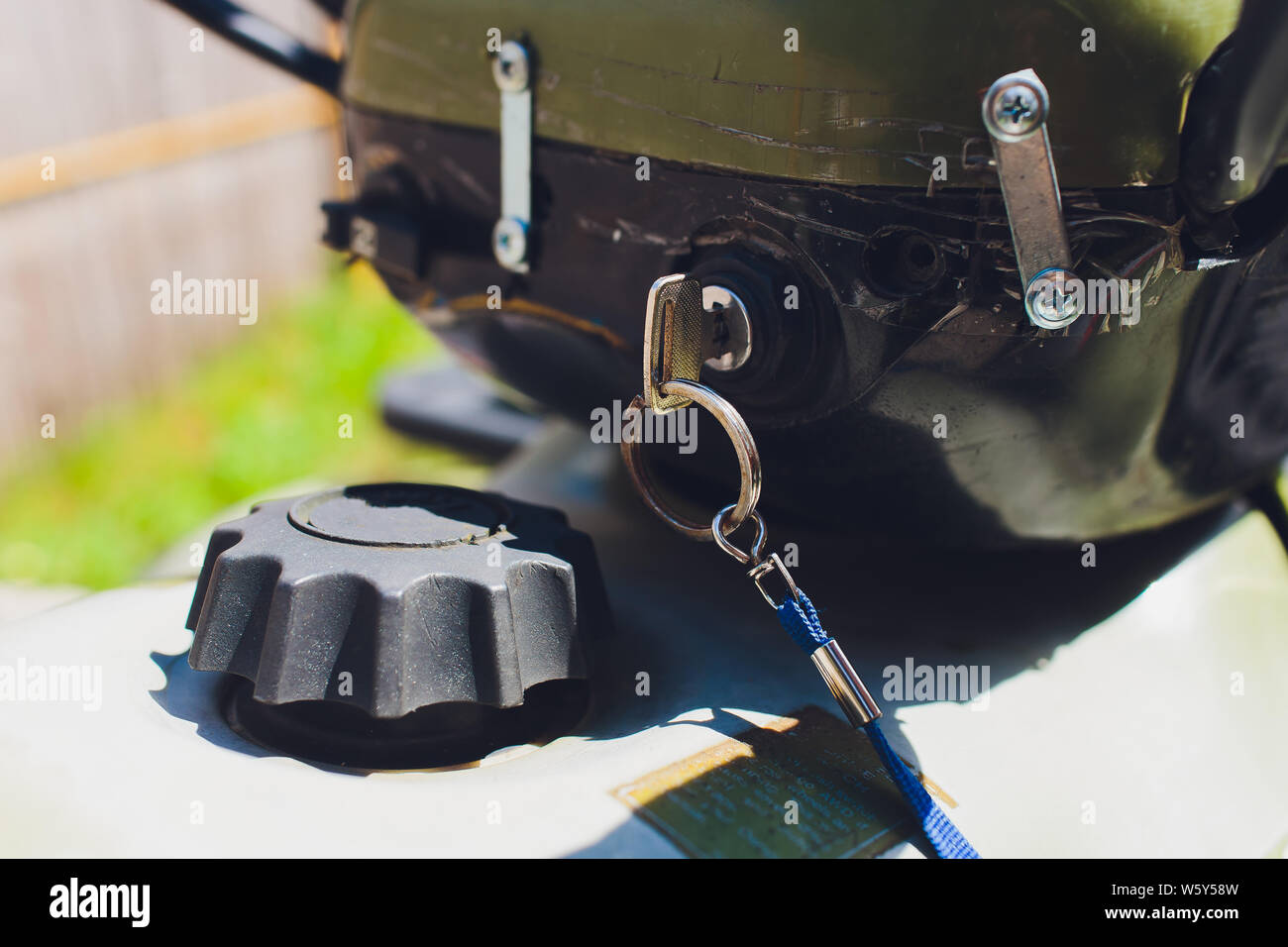 quad bike Motorcycle ignition key switch. Starting motorcycle. Fragment