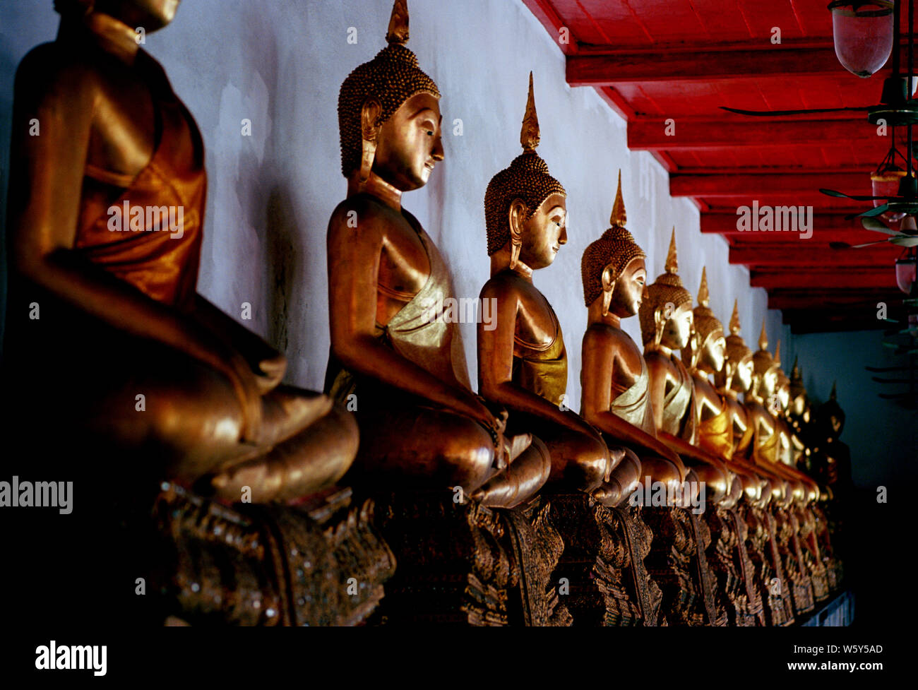 The Buddha at Wat Mahathat in Bangkok in Thailand in Southeast Asia Far East Stock Photo